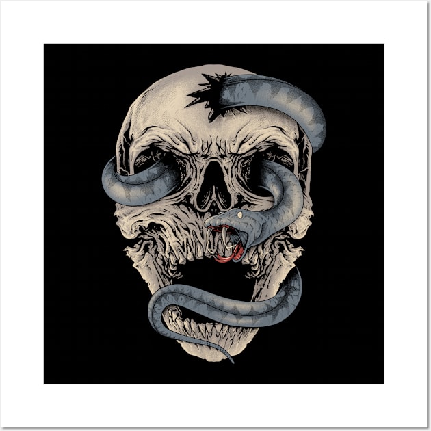 Skull Snake Wall Art by quilimo